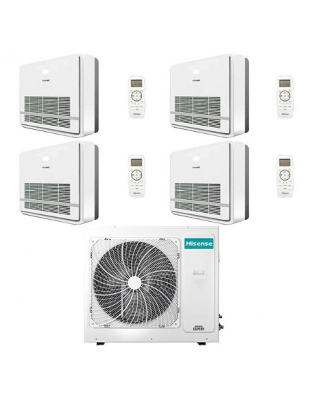 Climatizzatore Condizionatore Hisense Console R32 Quadri Split Inverter 9000 + 9000 + 9000 + 12000 BTU con U.E. 4AMW105U4RAA ...