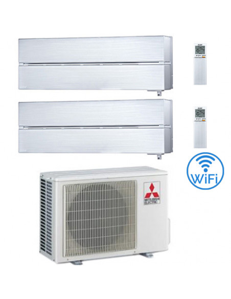 Climatizzatore Condizionatore Mitsubishi Kirigamine Style Wifi R32 Bianco Perla Dual Split Inverter 9000 + 9000 BTU con U.E. ...