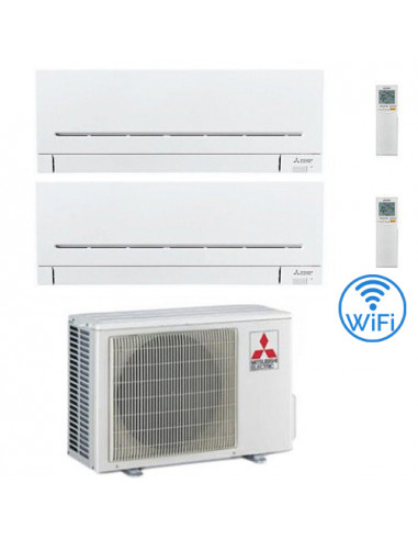 Climatizzatore Condizionatore Mitsubishi MSZ-AP Wifi R32 Dual Split Inverter 7000 + 12000 BTU con U.E. MXZ-2F42VF Classe A+++...