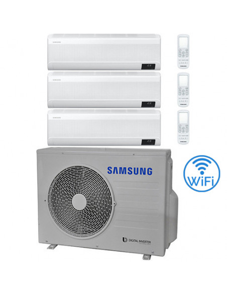 Climatizzatore Condizionatore Samsung WINDFREE AVANT R32 Wifi Trial Split Inverter 7000 + 7000 + 9000 BTU con U.E. AJ052TXJ3K...