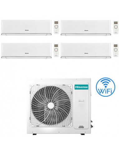 Climatizzatore Condizionatore Hisense Energy Wifi R32 Quadri Split Inverter 9000 + 9000 + 9000 + 12000 BTU con U.E. 4AMW105U4...