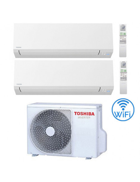 Climatizzatore Condizionatore Toshiba Serie Shorai Edge R32 Dual Split Inverter 7000 + 10000 ( 9000 ) BTU con U.E. RAS-2M14G3...