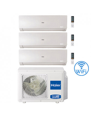 Climatizzatore Condizionatore Haier Flexis-Mw R32 Wifi Trial Split Inverter 9000 + 12000 + 12000 BTU con U.E. 3U70S2SR2FA Cla...