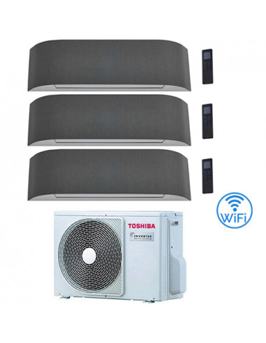 Climatizzatore Condizionatore Toshiba Serie Haori Wifi Bianco con tessuti Grigio scuro / Grigio chiaro R32 Trial Split Invert...