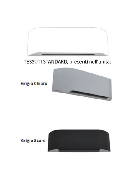 Climatizzatore Condizionatore Toshiba Serie Haori Wifi R32 Bianco con tessuti Grigio scuro / Grigio chiaro Dual Split Inverte...