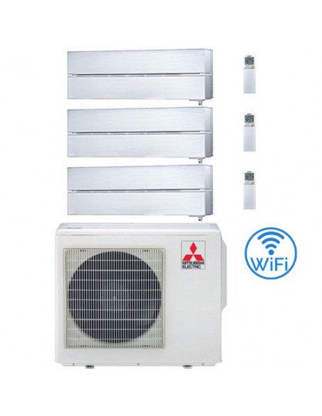 Climatizzatore Condizionatore Mitsubishi Kirigamine Style Wifi R32 Bianco Perla Trial Split Inverter 9000 + 9000 + 12000 BTU ...