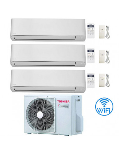 Climatizzatore Condizionatore Toshiba Serie Seiya Wifi R32 Trial Split Inverter 10000 + 10000 + 13000 (9000 + 9000 + 12000) B...