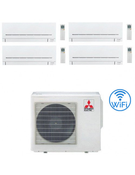 Climatizzatore Condizionatore Mitsubishi MSZ-AP Wifi R32 Quadri Split Inverter 7000 + 7000 + 9000 + 15000 BTU con U.E. MXZ-4F...