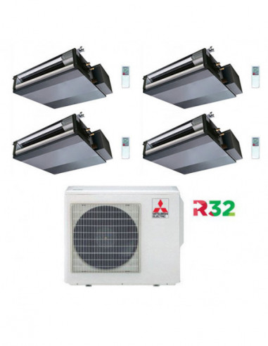 Climatizzatore Condizionatore Mitsubishi Canalizzabile R32 SEZ-M DA Quadri Split Inverter 9000 + 9000 + 9000 + 9000 BTU con U...