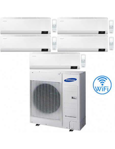 Climatizzatore Condizionatore Samsung Windfree Elite R32 Wifi Penta Split Inverter 7000 + 7000 + 7000 + 7000 + 12000 BTU con ...