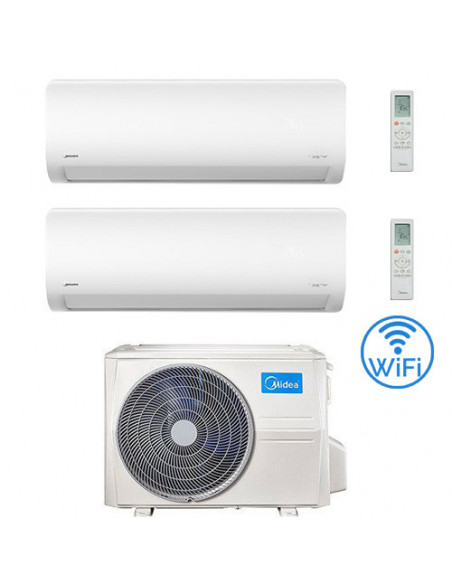 Climatizzatore Condizionatore Midea Xtreme Wifi R32 Dual Split 7000 + 12000 BTU con U.E. M2OE-18HFN8-Q INVERTER Classe A++/A+...