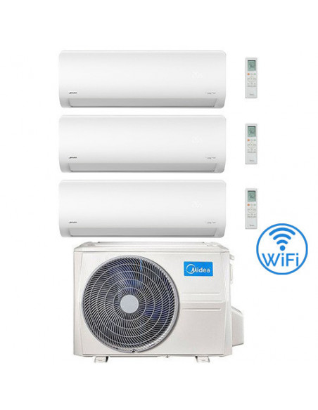 Climatizzatore Condizionatore Midea Xtreme WiFi R32 Trial Split 7000 + 7000 + 12000 BTU con U.E. M3OG-21HFN8-Q INVERTER Class...