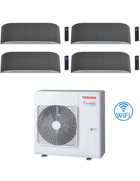 Climatizzatore Condizionatore Toshiba Haori Wifi Bianco con tessuti Grigio chiaro / scuro R32 Quadri Split Inverter 10000+100...