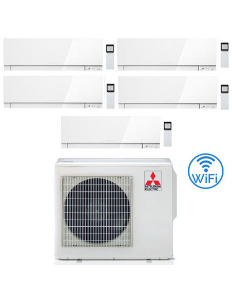 Climatizzatore Condizionatore Mitsubishi Kirigamine Zen Wifi Bianco Penta Split Inverter 9000 + 9000 + 9000 + 12000 + 12000 B...