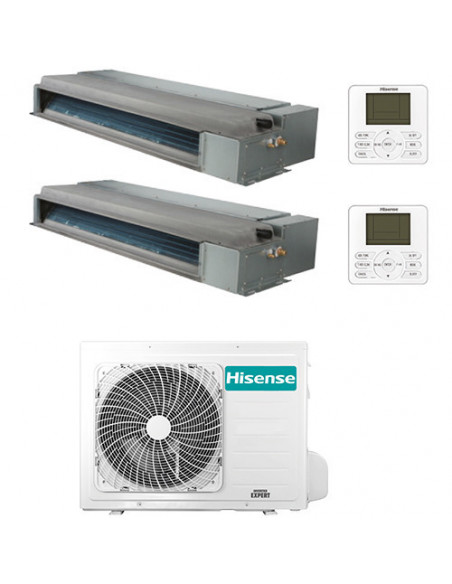 Climatizzatore Condizionatore Hisense Canalizzabile R32 Dual Split Inverter 12000 + 12000 BTU con U.E. 2AMW52U4RXC NOVITÁ Cla...