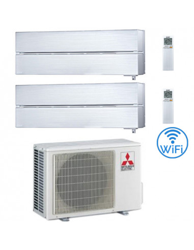 Climatizzatore Condizionatore Mitsubishi Kirigamine Style Wifi R32 Bianco Perla Dual Split Inverter 9000 + 9000 BTU con U.E. ...