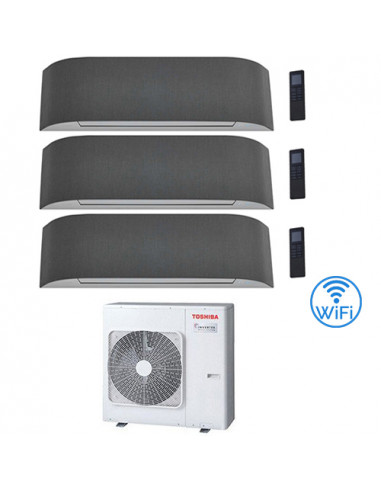 Climatizzatore Condizionatore Toshiba Serie Haori Wifi Bianco con tessuti Grigio scuro / Grigio chiaro R32 Trial Split Invert...