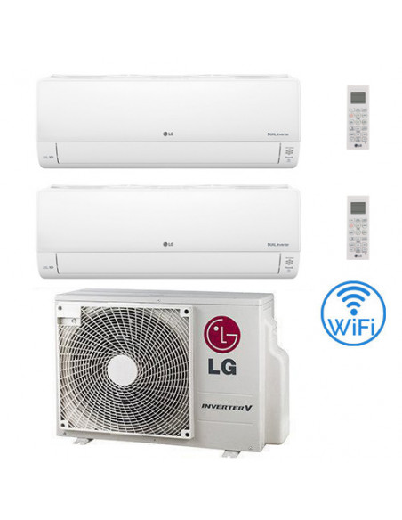 Climatizzatore Condizionatore LG Deluxe UVnano R32 Wifi Dual Split inverter 9000 + 12000 BTU con U.E. MU2R17 Classe A+++/A++ ...