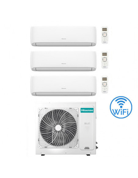 Climatizzatore Condizionatore Hisense Hi Comfort Wifi R32 Trial Split Inverter 7000 + 7000 + 7000 BTU con U.E. 3AMW62U4RJC Cl...