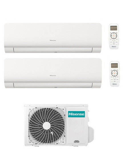 Climatizzatore Condizionatore Inverter Hisense New Energy Wifi R32 Dual Split 12000 + 12000 BTU con U.E. 2AMW52U4RXC Classe A...