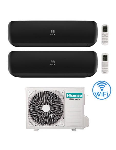 Climatizzatore Condizionatore Hisense Apple Pie PRO Wi-Fi R32 Dual Split Inverter 9000 + 12000 BTU con U.E. 2AMW52U4RXC Class...