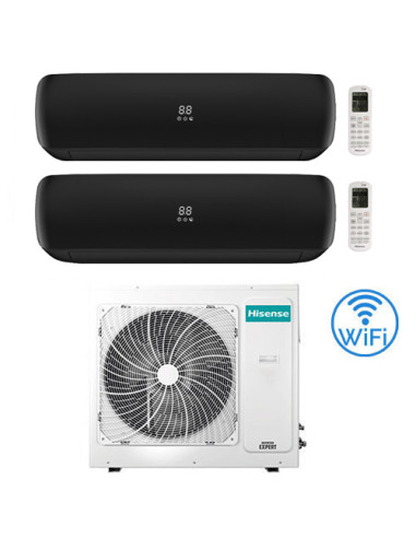 Climatizzatore Condizionatore Hisense Apple Pie PRO Wi-Fi R32 Dual Split Inverter 9000 + 12000 BTU con U.E. 3AMW62U4RJC Class...