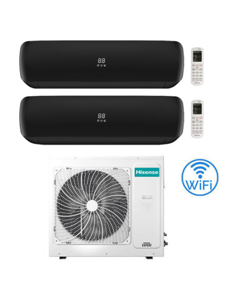 Climatizzatore Condizionatore Hisense Apple Pie PRO Wi-Fi R32 Dual Split Inverter 9000 + 12000 BTU con U.E. 3AMW62U4RJC Class...