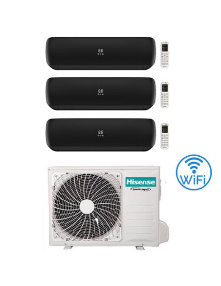 Climatizzatore Condizionatore Hisense Apple Pie PRO Wi-Fi R32 Trial Split Inverter 12000 + 12000 + 12000 BTU con U.E. 3AMW72U...