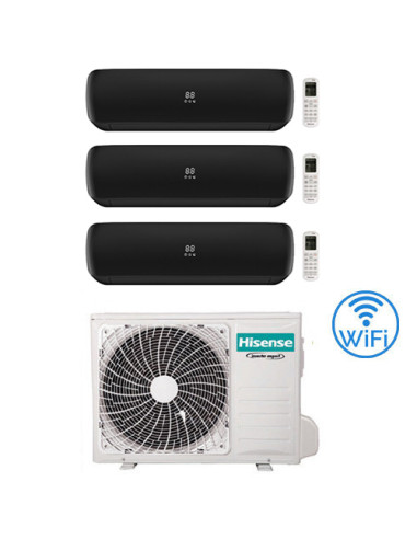 Climatizzatore Condizionatore Hisense Apple Pie PRO Wi-Fi R32 Trial Split Inverter 12000 + 12000 + 12000 BTU con U.E. 4AMW105...