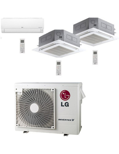 Climatizzatore Condizionatore LG Split + Cassetta 4 vie R32 Trial Split Inverter 9000 + 12000 + 12000 BTU con U.E. MU4R25 NOV...