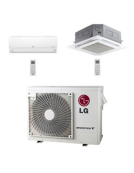 Climatizzatore Condizionatore LG Deluxe UV Nano + Cassetta 4 vie R32 Dual Split Inverter 12000 + 12000 BTU con U.E. MU3R21 NO...