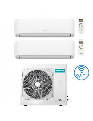 Climatizzatore Condizionatore Hisense Hi Comfort Wifi R32 Dual Split Inverter 18000 + 18000 BTU con U.E. 4AMW105U4RAA Classe ...