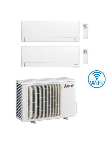 Climatizzatore Condizionatore Mitsubishi MSZ-AY Wifi R32 Dual Split Inverter 9000 + 9000 BTU con U.E. MXZ-2F42VF Classe A+++/...