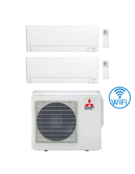 Climatizzatore Condizionatore Mitsubishi MSZ-AY Wifi R32 Dual Split Inverter 12000 + 12000 BTU con U.E. MXZ-4F72VF Classe A++...