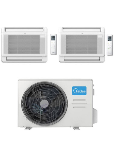 Climatizzatore Condizionatore Midea Console Dual 9000 + 9000 BTU con U.E. M2OE-18HFN8-Q INVERTER Classe A++/A+ R32 - Climaway