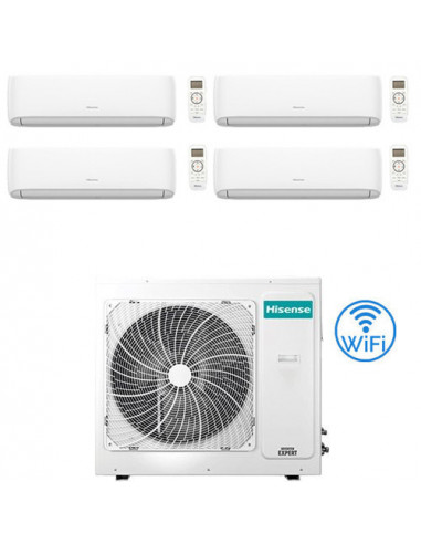 Climatizzatore Condizionatore Hisense Hi Comfort Wifi R32 Quadri Split Inverter 12000 + 12000 + 12000 + 12000 BTU con U.E. 4A...