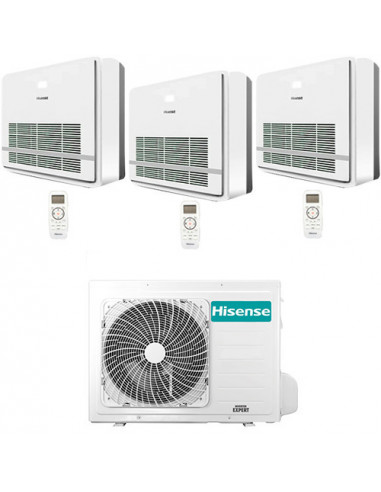 Climatizzatore Condizionatore Hisense Console Serie Turbo R32 Trial Split Inverter 9000 + 9000 + 9000 BTU con U.E. 3AMW52U4RJ...