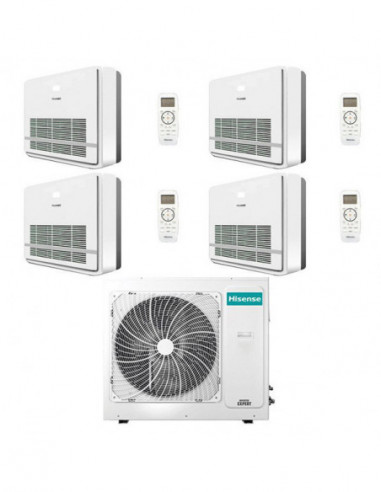 Climatizzatore Condizionatore Hisense Console Serie Turbo R32 Quadri Split Inverter 9000 + 9000 + 9000 + 12000 BTU con U.E. 4...