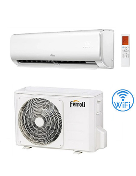 Climatizzatore Condizionatore Ferroli Serie Giada S Wifi DC Inverter R32 12000 BTU Classe A++/A+ NOVITA' 2023 - Climaway