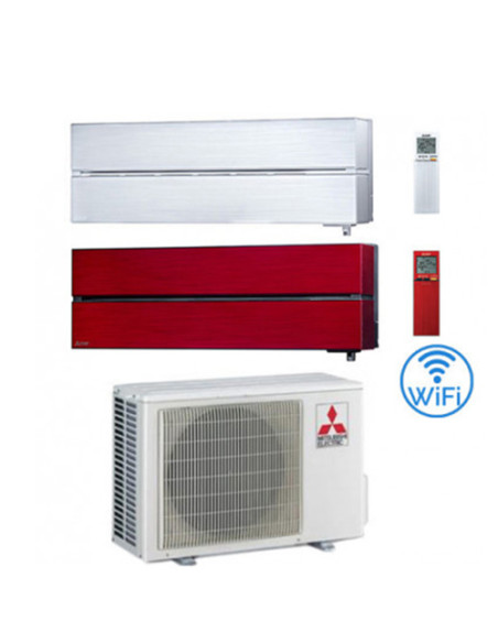 Climatizzatore Condizionatore Mitsubishi Kirigamine Style Wifi R32 Rosso + Bianco Perla Dual Split Inverter 12000 + 12000 BTU...