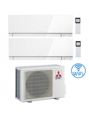 Climatizzatore Condizionatore Mitsubishi Kirigamine Zen Wifi Bianco Dual Split Inverter 12000 + 12000 BTU con U.E. MXZ-3F68VF...