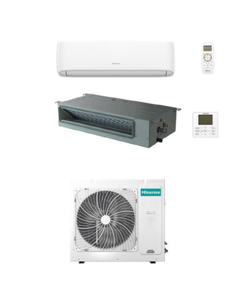 Climatizzatore Condizionatore Hisense Hi Comfort + canalizzato R32 Dual Split Inverter 9000 + 18000 BTU con U.E. 3AMW72U4RJC ...