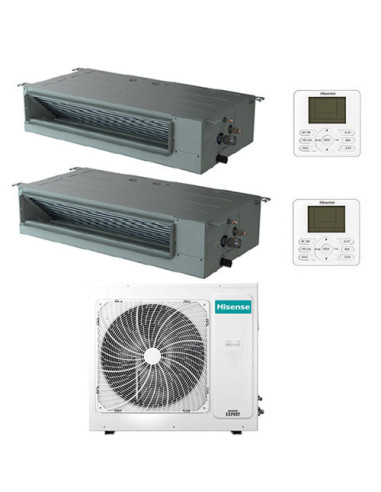 Climatizzatore Condizionatore Hisense Canalizzabile R32 Dual Split Inverter 18000 + 18000 BTU con U.E. 3AMW72U4RJC Classe A++...