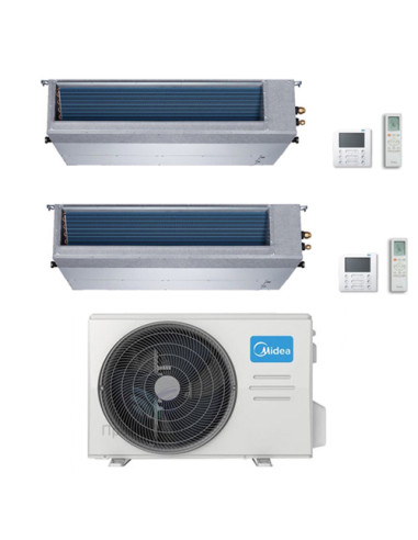 Climatizzatore Condizionatore Midea Canalizzato Dual 12000 + 12000 BTU con U.E. M2OE-18HFN8-Q INVERTER Classe A++/A+ - Climaway