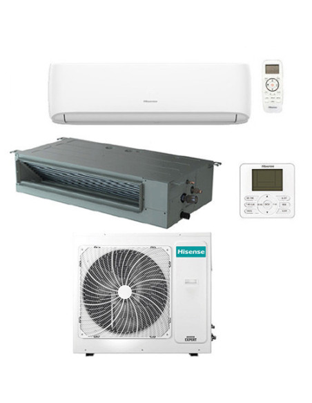 Climatizzatore Condizionatore Hisense Canalizzabile + Hi comfort R32 Dual Split Inverter 18000 + 18000 BTU con U.E. 3AMW72U4R...