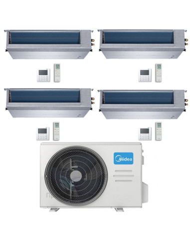 Climatizzatore Condizionatore Midea Canalizzato Quadri 12000 + 12000 + 12000 + 18000 BTU con U.E. M5OE-42HFN8-Q INVERTER Clas...