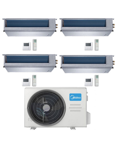 Climatizzatore Condizionatore Midea Canalizzato Quadri 12000 + 12000 + 12000 + 18000 BTU con U.E. M5OE-42HFN8-Q INVERTER Clas...