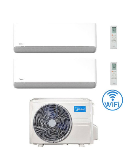 Climatizzatore Condizionatore Midea Breezeless-E Wifi R32 Dual Split 9000 + 12000 BTU con U.E. M2OH-14HFN8-Q INVERTER Classe ...