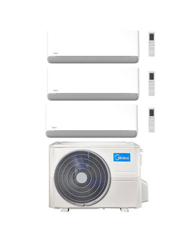 Climatizzatore Condizionatore Midea Breezeless-E Wifi R32 Trial Split 9000 + 9000 + 9000 BTU con U.E. M3OG-21HFN8-Q INVERTER ...