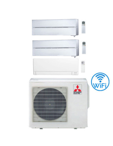 Climatizzatore Condizionatore Trial Split Mitsubishi Kirigamine Style + MSZ-AY Wifi R32 Inverter 9000 + 9000 + 12000 BTU con ...